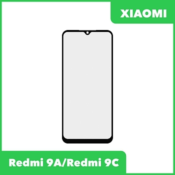 Стекло + OCA пленка для переклейки Xiaomi Redmi 9A, Redmi 9C, черный