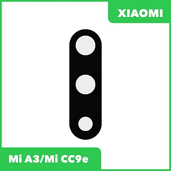 Стекло задней камеры для Xiaomi Mi A3 (M1906F9SH)/Mi CC9e (без рамки) (черный)